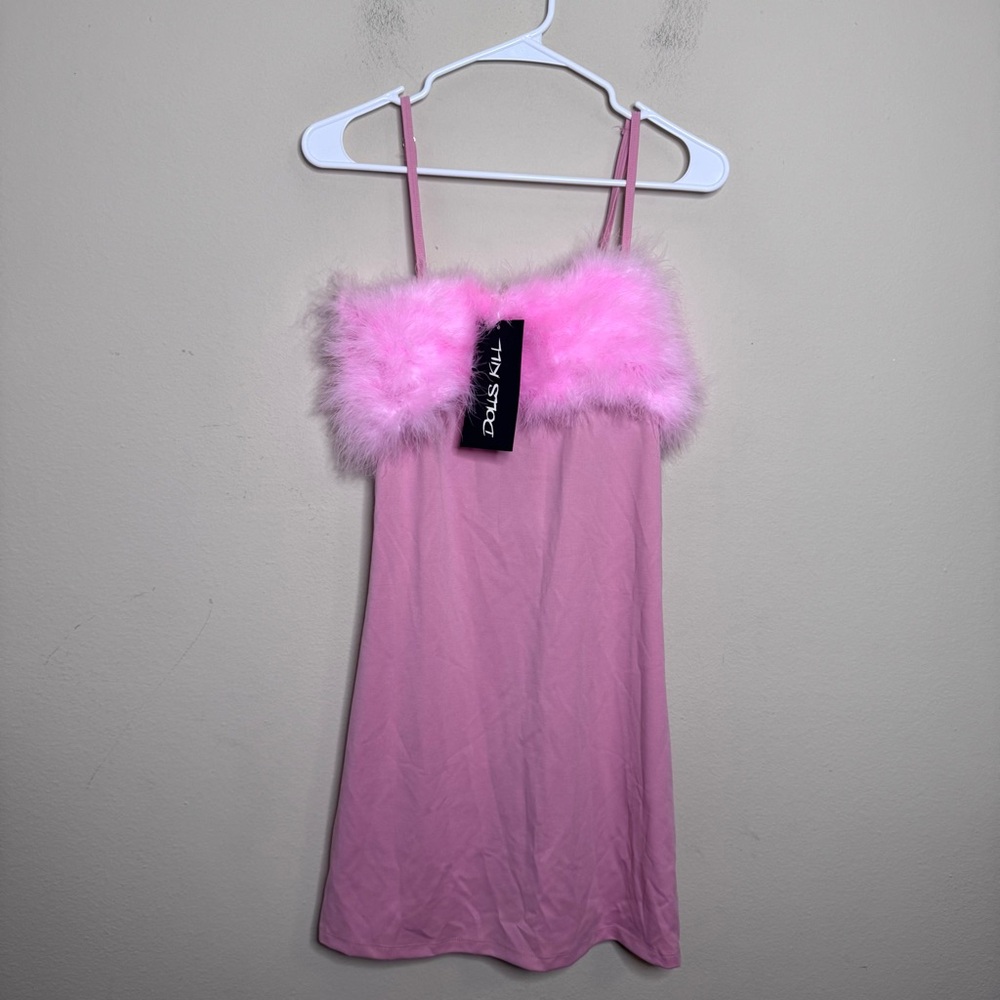 Dolls Kill Baby flirty N’ Thriving Marabou Dress - Picture 3 of 12